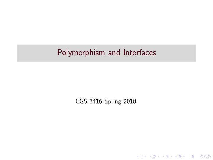 polymorphism and interfaces