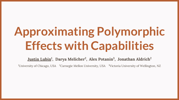 approximating polymorphic effects with capabilities
