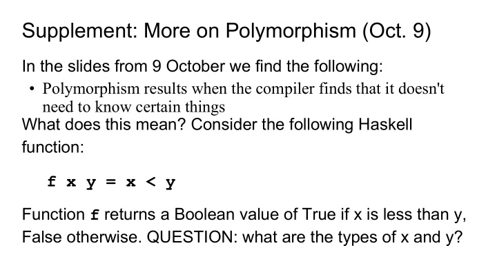 supplement more on polymorphism oct 9
