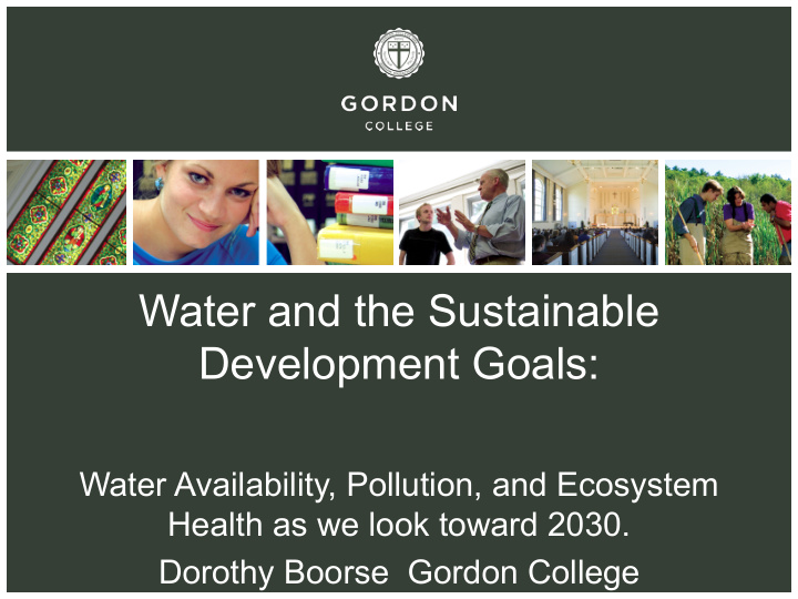 water and the sustainable development goals
