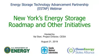 Roadmap and Other Initiatives  Hosted by  Val Stori, Project Director, CESA  August 21, 2019