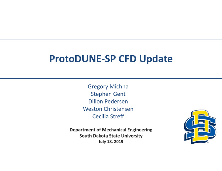 protodune sp cfd update