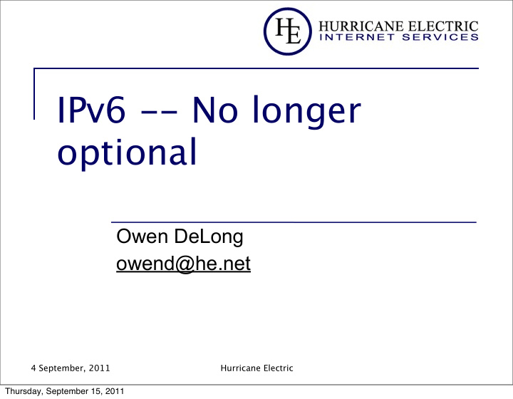 ipv6 no longer optional