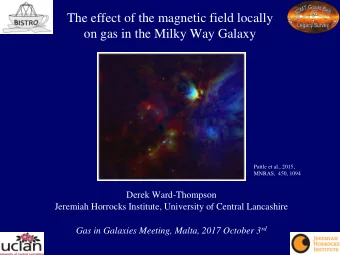 The effect of the magnetic field locally  on gas in the Milky Way Galaxy  Pattle et al., 2015,