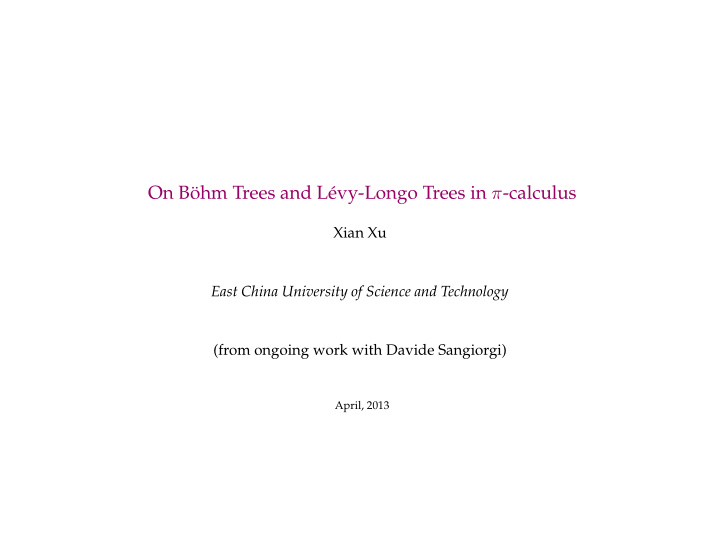 on b ohm trees and l evy longo trees in calculus