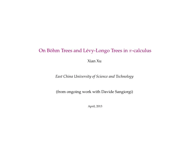 on b ohm trees and l evy longo trees in calculus