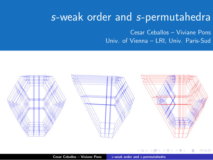 s weak order and s permutahedra