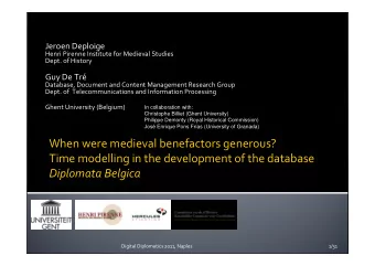 When were medieval benefactors generous?  Time modelling in the development of the database