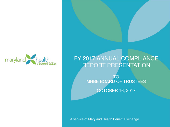 fy 2017 annual compliance report presentation