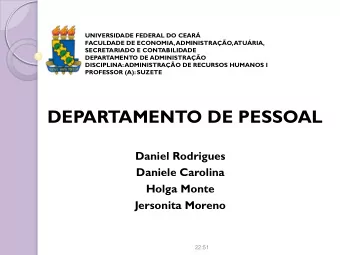 DEPARTAMENTO DE PESSOAL  Daniel Rodrigues  Daniele Carolina  Holga Monte  Jersonita Moreno  22:51