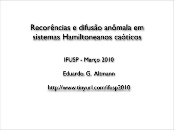Recorncias e difuso anmala em  sistemas Hamiltoneanos caticos  IFUSP - Maro 2010