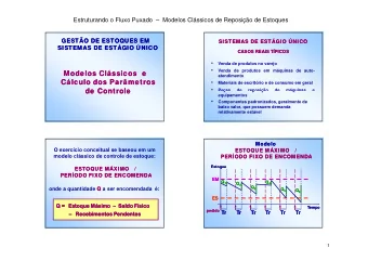 Modelos Clssicos  e  Modelos Clssicos  e  atendimento  Clculo dos Parmetros  Clculo dos