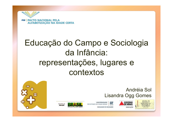 educa o do campo e sociologia da inf ncia representa es