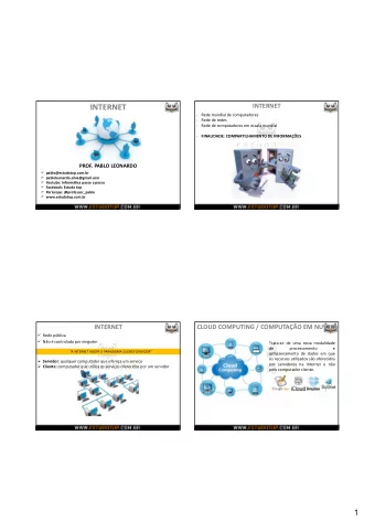INTERNET  INTERNET    Rede mundial de computadores    Rede de redes    Rede de