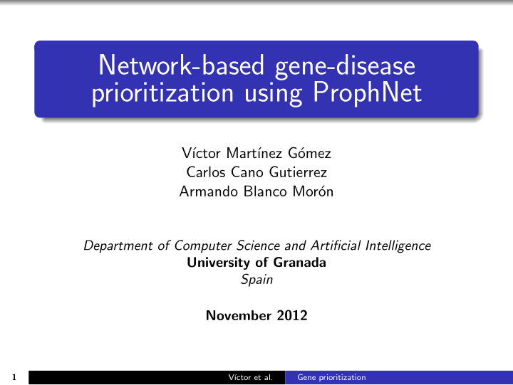 network based gene disease prioritization using prophnet