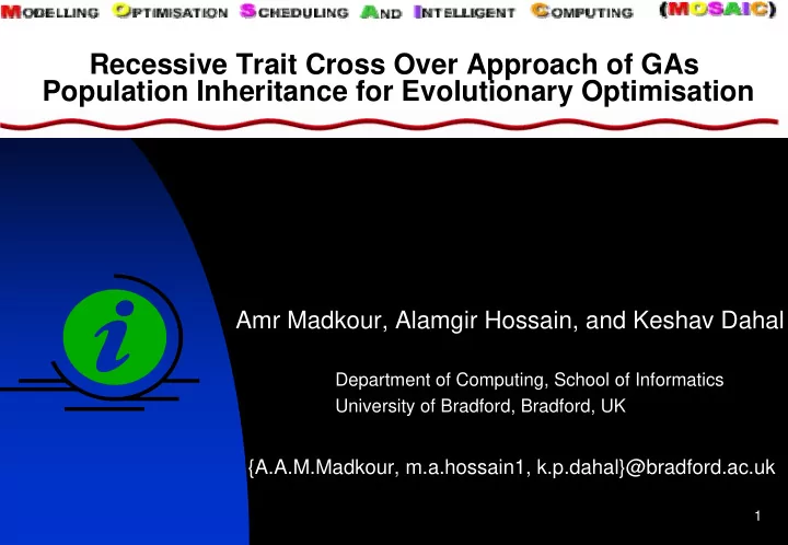 recessive trait cross over approach of gas population