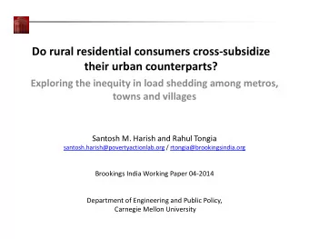 Do rural residential consumers cross  subsidize their urban counterparts? Exploring the inequity