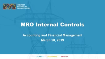 MRO Internal Controls  Accounting and Financial Management  March 28, 2019  1  The purpose of this