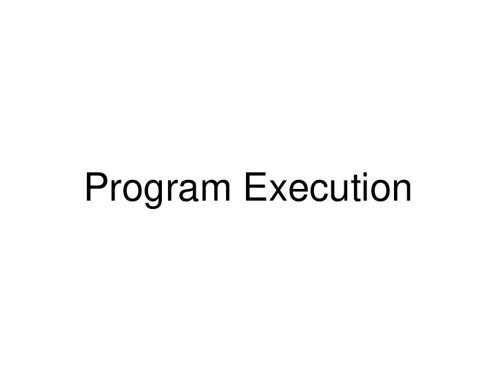 program execution execution models