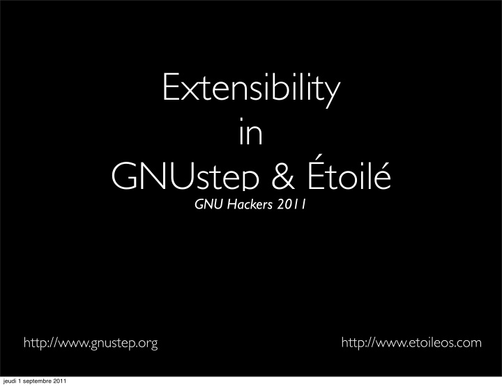 extensibility in gnustep toil