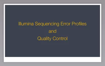 Illumina Sequencing Error Profiles  and  Quality Control  RNA-seq Workflow  Biological