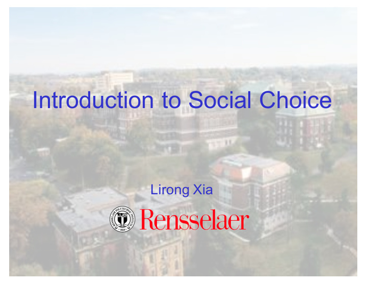 introduction to social choice
