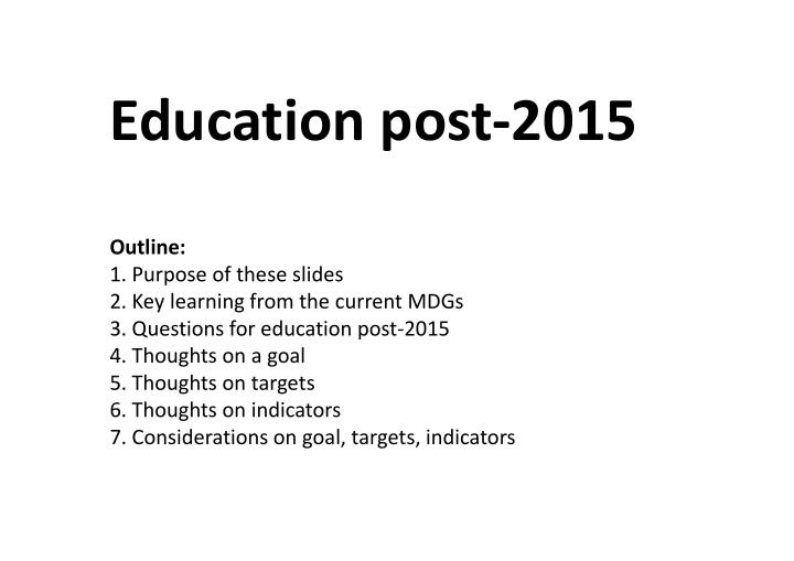 education post 2015