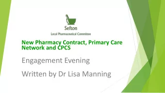 Engagement Evening  Written by Dr Lisa Manning  Welcome!  Objectives  Overview of Funding