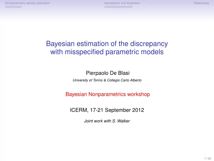 bayesian estimation of the discrepancy with misspecified