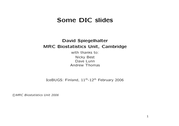some dic slides