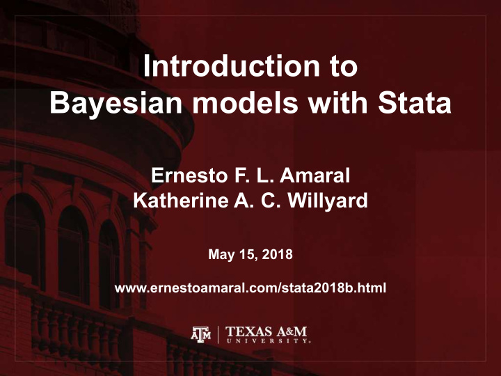 introduction to bayesian models with stata