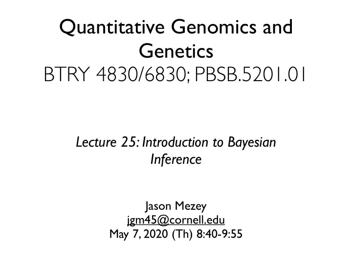 quantitative genomics and genetics btry 4830 6830 pbsb