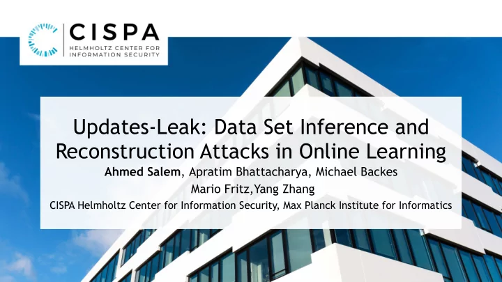 updates leak data set inference and reconstruction