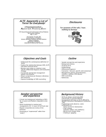 ALTE:  ALTE: Apparently a Lot of  pparently a Lot of  Disclosures  Discl  sures  Terro  Terror for