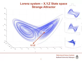 Lorenz system  X,Y,Z State space  Strange Attractor  X,Y,Z  Behavioural Science Institute  1