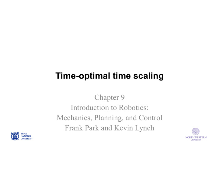 time optimal time scaling