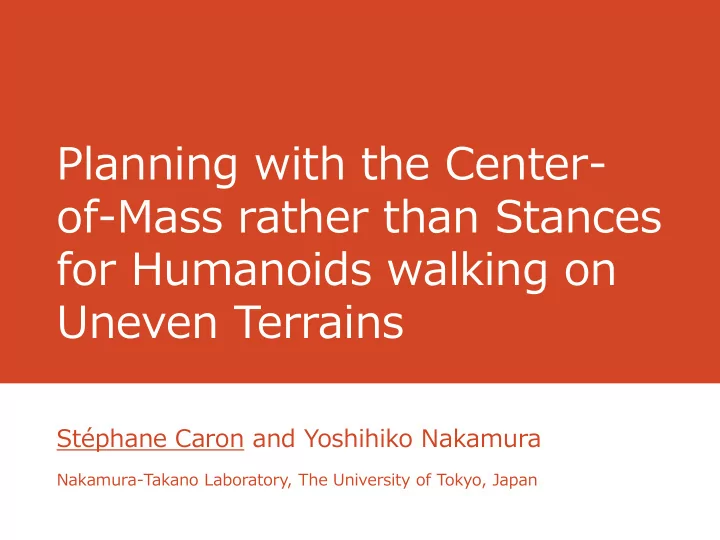 for humanoids walking on