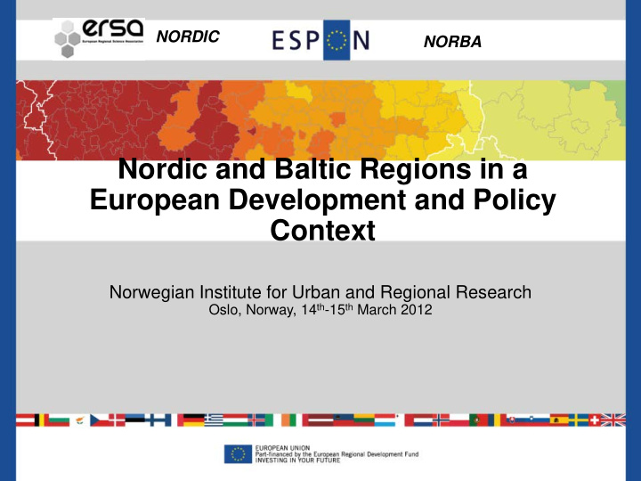 nordic and baltic regions in a european development and