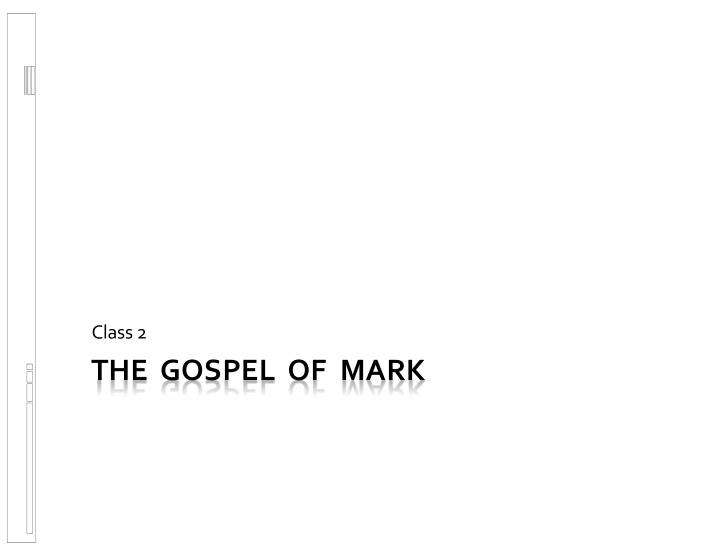 the gospel of mark outline