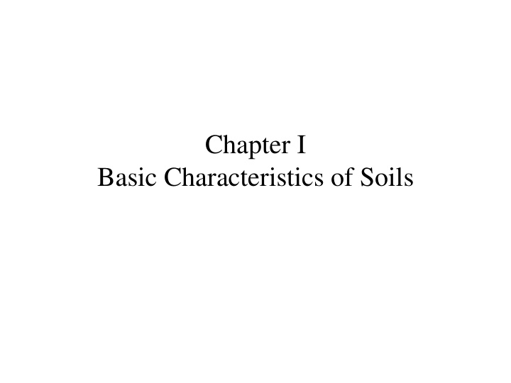 basic characteristics of soils outline
