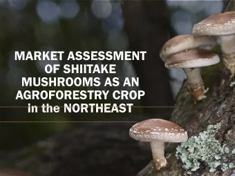 MUSHROOMS AS AN  AGROFORESTRY CROP  in the NORTHEAST  Market Assessment of Shiitake Mushrooms  as