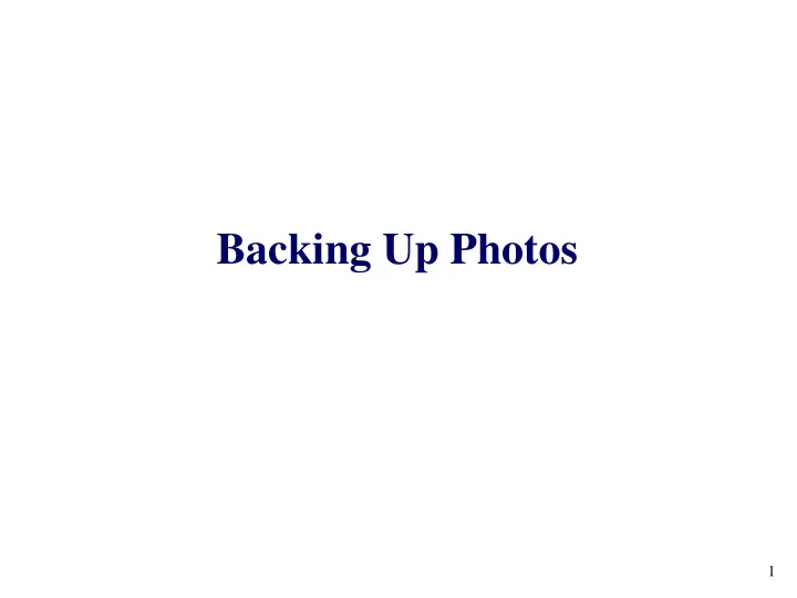 backing up photos