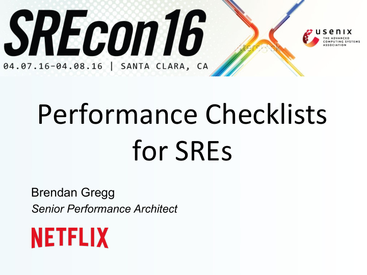 performance checklists for sres