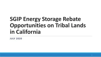 in California  JULY 2020  1  Agenda  Introductions  Overview and Benefits of Energy Storage