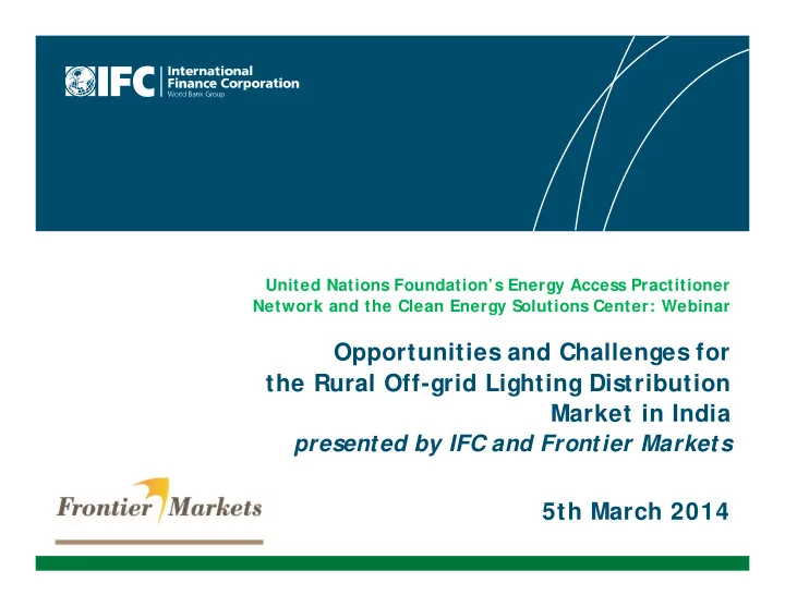 opportunities and challenges for the rural off grid