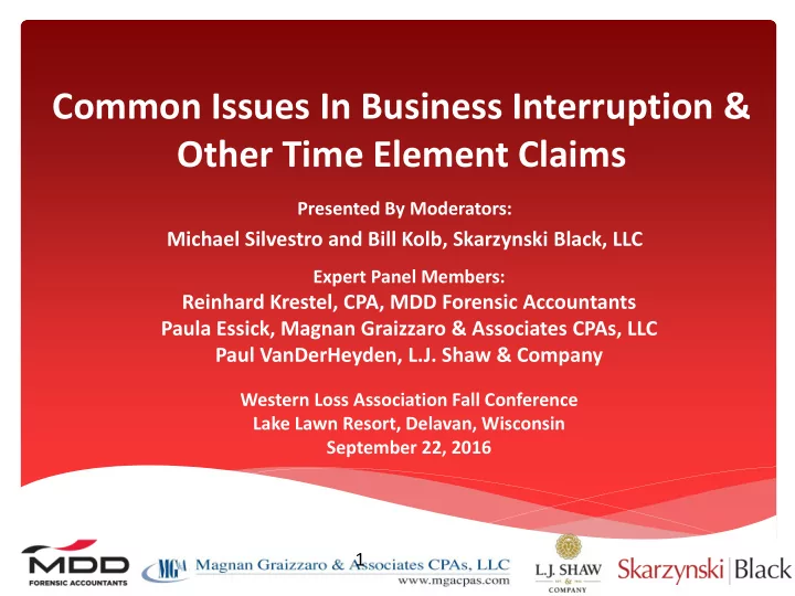 presented by moderators michael silvestro and bill kolb