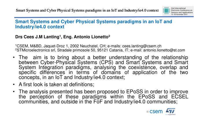 between cyber physical systems cps and smart systems and