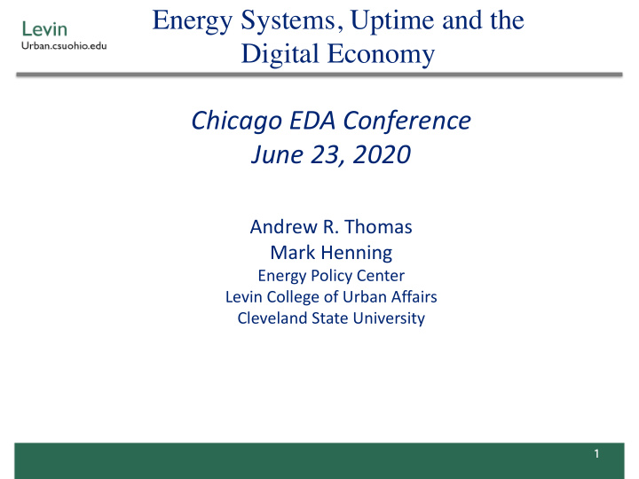 energy systems uptime and the digital economy chicago eda