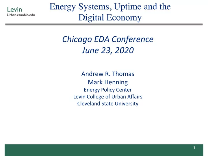 energy systems uptime and the digital economy chicago eda