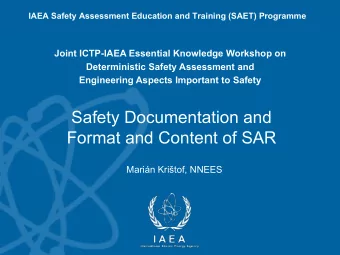 Safety Documentation and Format and Content of SAR Marin Kri  tof, NNEES  Content n Plant